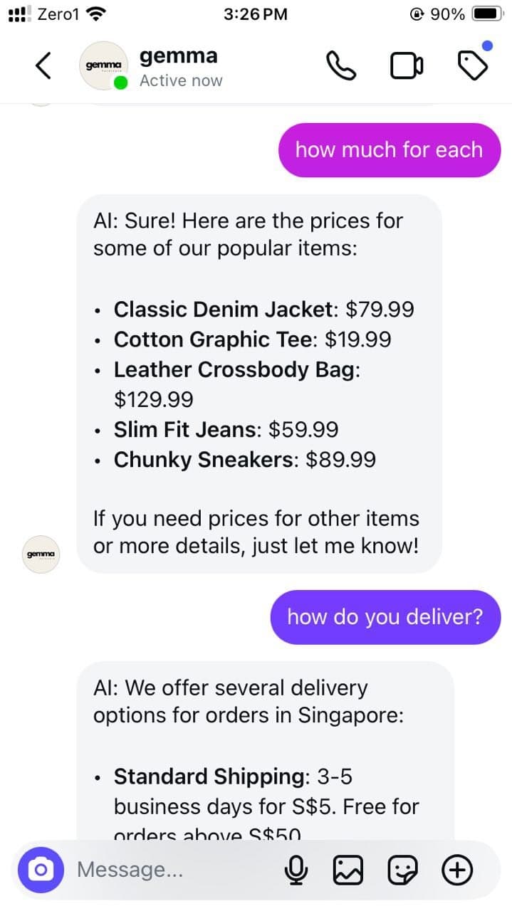 Instagram AI Customer Support Demo