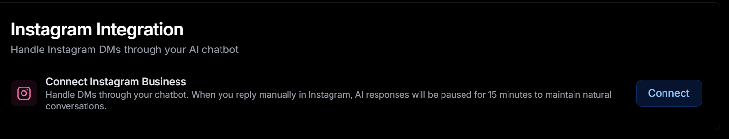 Instagram integration setup process